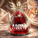 Icon,Top Market,Gift For Mother,Gift For Grandma,Top Market,Happy - Mom Grandma Flower We Love You - Personalized Flower In Glass Angel Figurine