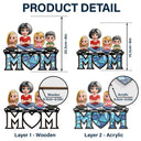 Gift For Mother, Mom - Children, Happy - Mom & Kids We Love You 3D Version Sitting - Personalized Window Hanging Suncatcher Ornament