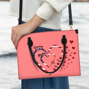 Gift For Mother,Gift For Grandma,Love,Gift For Wife,Independence Day - Mom's Grandma's Sweethearts Independence Day - Personalized Leather Bag