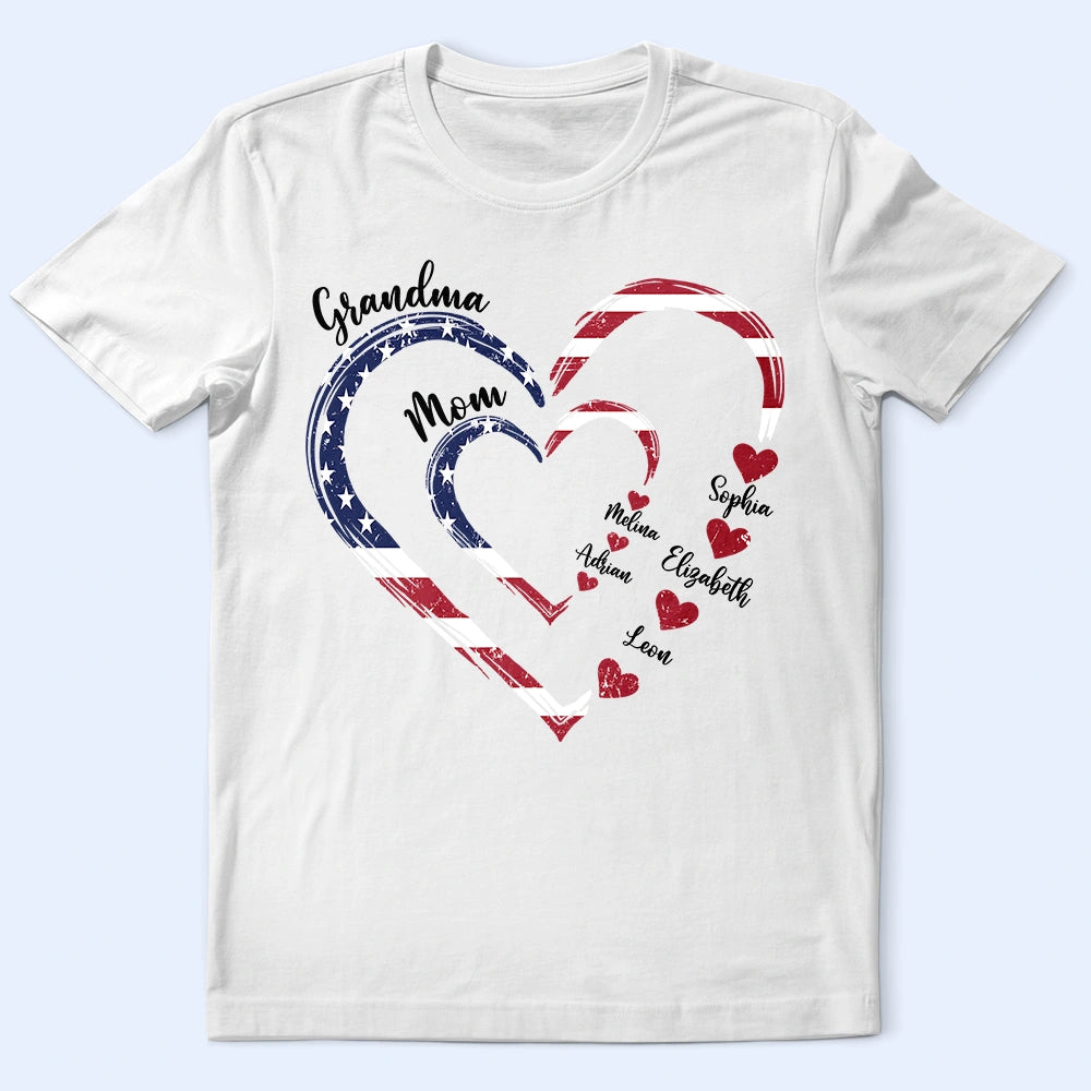 Gift For Mother, Gift For Grandma, Love, Gift For Wife, Independence Day - Mom's Grandma's Sweethearts Independence Day - Personalized T Shirt