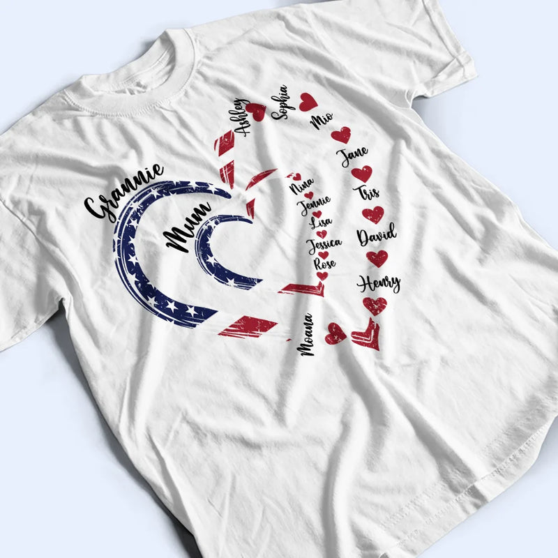 Gift For Mother, Gift For Grandma, Love, Gift For Wife, Independence Day - Mom's Grandma's Sweethearts Independence Day - Personalized T Shirt