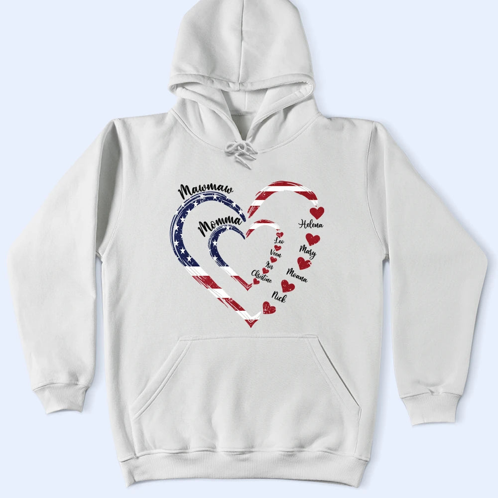 Gift For Mother, Gift For Grandma, Love, Gift For Wife, Independence Day - Mom's Grandma's Sweethearts Independence Day - Personalized T Shirt