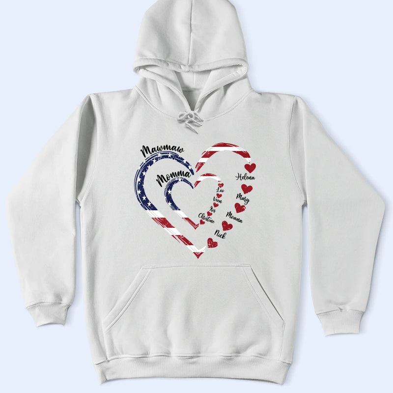 Gift For Mother, Gift For Grandma, Love, Gift For Wife, Independence Day - Mom's Grandma's Sweethearts Independence Day - Personalized T Shirt