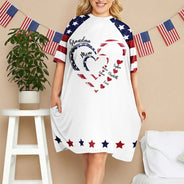 Gift For Mother,Gift For Grandma,Gift For Wife,Independence Day,Happy - Mom's Grandma's Sweethearts Independence Day - Personalized Women's Sleep Tee