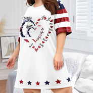 Gift For Mother,Gift For Grandma,Gift For Wife,Independence Day,Happy - Mom's Grandma's Sweethearts Independence Day - Personalized Women's Sleep Tee