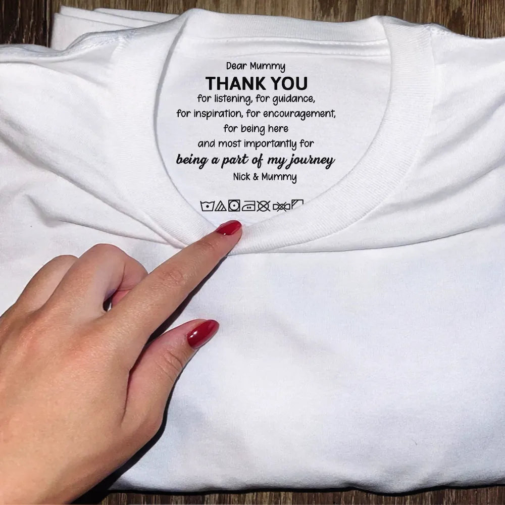 Gift For Father,Gift For Men,Happy,Gift For Mother,Gift For Women,Teacher,Gifts For Colleagues,Gift For Bestie - Mommy Daddy Thank You For Being A Part Of My Journey - Personalized T Shirt