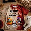 Cat Lovers,Humorous,Halloween,Pet Lovers,Vector - Mommy Of The Meowsters Cat Lovers Halloween - Personalized Full Print T Shirt