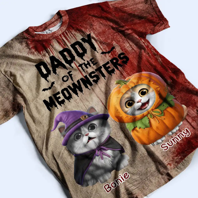Cat Lovers,Humorous,Halloween,Pet Lovers,Vector - Mommy Of The Meowsters Cat Lovers Halloween - Personalized Full Print T Shirt