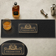 Gift For Men,Gift For Yourself,Confident,Monogram - Monogram Vintage Monogram Initial Name - Personalized Bar Mat