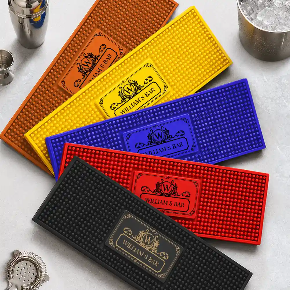 Monogram Vintage Monogram Initial Name - Personalized Bar Mat