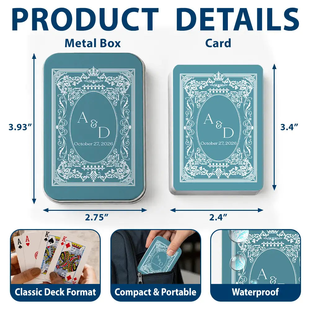 Romantic,Gift For Couples,Wedding,Monogram - Monogram Bride Groom Wedding Guest Book - Personalized Playing Cards