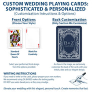 Romantic,Gift For Couples,Wedding,Monogram - Monogram Bride Groom Wedding Guest Book - Personalized Playing Cards