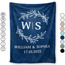 Gift For Couples,Old Couples,Gift For Husband,Gift For Wife,Gift For Boyfriend,Gift For Girlfriend,Love,Top Market - Monogram Couple's Names - Personalized Fleece Blanket, Sherpa Blanket