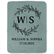 Gift For Couples,Old Couples,Gift For Husband,Gift For Wife,Gift For Boyfriend,Gift For Girlfriend,Love,Top Market - Monogram Couple's Names - Personalized Fleece Blanket, Sherpa Blanket