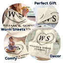 Gift For Couples,Old Couples,Gift For Husband,Gift For Wife,Gift For Boyfriend,Gift For Girlfriend,Love,Top Market - Monogram Couple's Names - Personalized Fleece Blanket, Sherpa Blanket