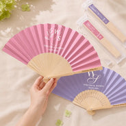 Grateful,Gift For Bestie,Wedding,Monogram - Monogram Couple's Names Wedding - Personalized Hand Folding Fans