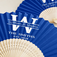 Grateful,Gift For Bestie,Wedding,Monogram - Monogram Couple's Names Wedding - Personalized Hand Folding Fans