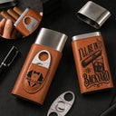 Top Market,Confident,Gift For Men,Gift For Yourself,Monogram - Monogram I’ll Be In The Backyard - Personalized Cigar Case