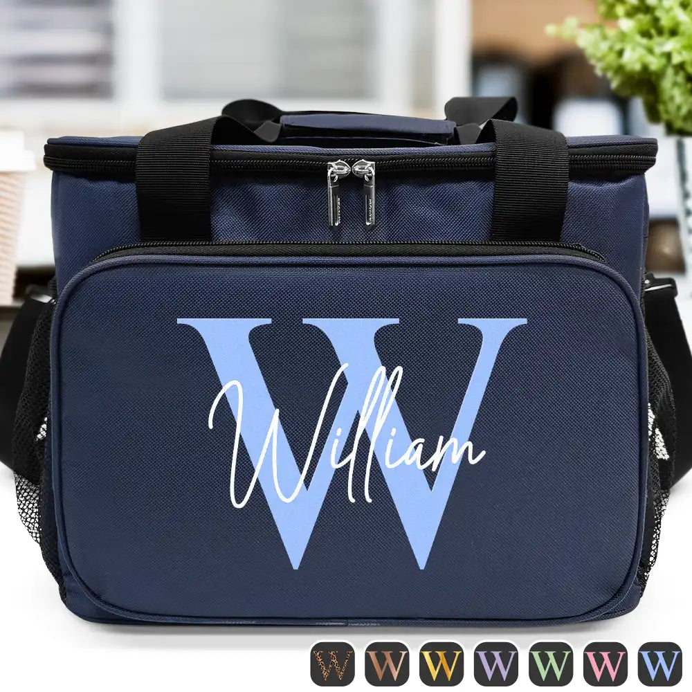 Monogram Initial - Personalized Lunch Bag, Cooling Tote