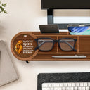 Gift For Men,Gift For Father,Gift For Husband,Gift For Couples,Gift For Boyfriend,Christian,Non-Eng,Icon,Monogram,Devoted - Monogram Initial Man Of God Husband Daddy Protector Hero - Personalized Desk Organizer