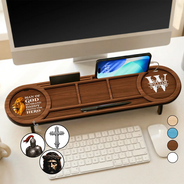 Gift For Men,Gift For Father,Gift For Husband,Gift For Couples,Gift For Boyfriend,Christian,Non-Eng,Icon,Monogram,Devoted - Monogram Initial Man Of God Husband Daddy Protector Hero - Personalized Desk Organizer