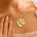 Gift For Couples,Gift For Wife,Gift For Girlfriend,Love,Gift For Women - Monogram Interwined Initials Couple - Personalized Letter Necklace