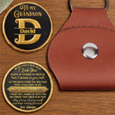 Grandpa - Grandkids,Gift For Grandkids,Inspirational,Gift For Grandpa,Monogram,Custom Text - Monogram Just Do Your Best Gift For Grandkids 3D Metallic Effect - Personalized Leather Pocket Hug