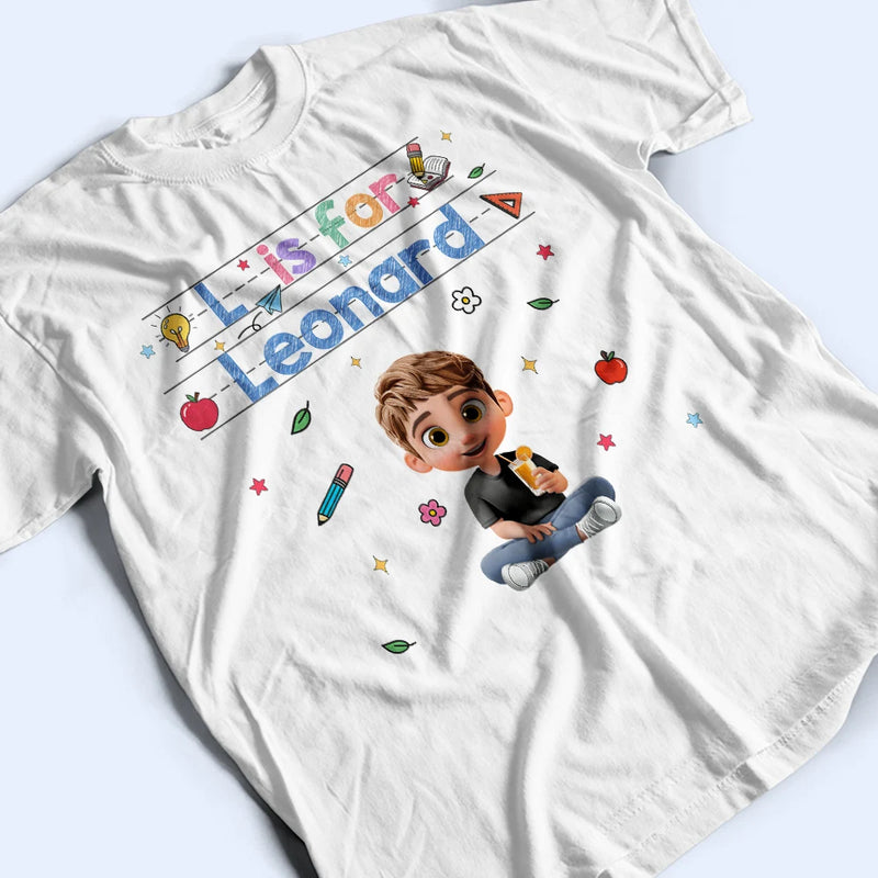 Gift For Kids,Back To School,Happy - Monogram Kid Is For - Personalized T Shirt