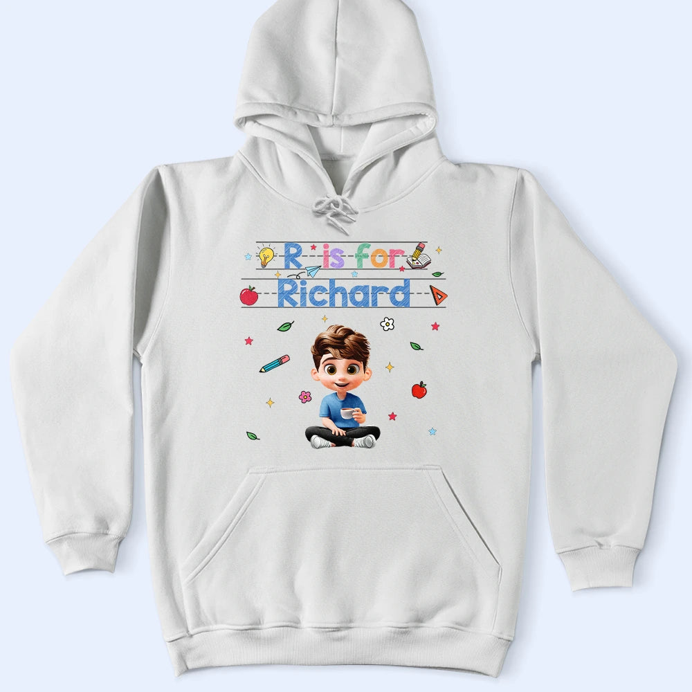 Gift For Kids,Back To School,Happy - Monogram Kid Is For - Personalized T Shirt
