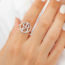 Gift For Couples,Gift For Wife,Gift For Girlfriend,Love,Gift For Women,Gift For Mother - Monogram Monogram Interwined Initials Couple Women - Personalized Custom Shaped Ring