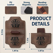Reading, Gift For Yourself, Happy - Monogram Name Simple Keepsake - Personalized Engraved Magnetic Leather Pen Clip
