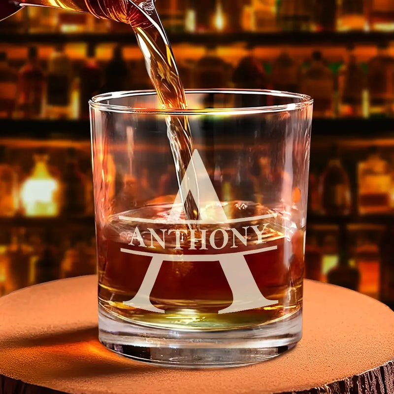 Humorous,Gift For Couples,Monogram - Monogram Thanks For All The Orgasms Monogram - Personalized Engraved Whiskey Glass