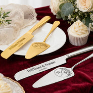 Romantic, Gift For Couples, Wedding, Monogram - Monogram Wedding Couple Names - Personalized Cake Cutting Set