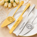 Romantic, Gift For Couples, Wedding, Monogram - Monogram Wedding Couple Names - Personalized Cake Cutting Set
