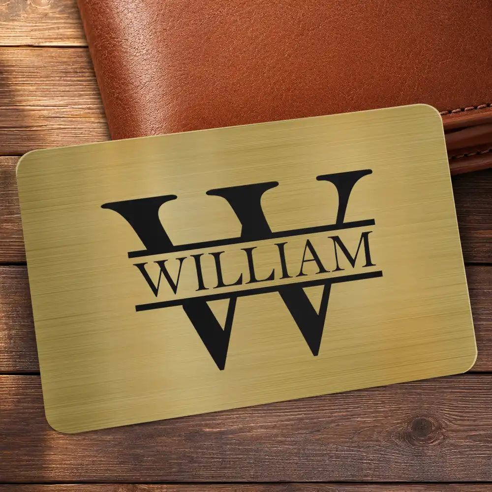 Gift For Father,Gift For Grandpa,Non-Eng,Monogram,Inspirational - Monogram Wherever Your Journey In Life May Take You - Personalized Aluminum Wallet Card