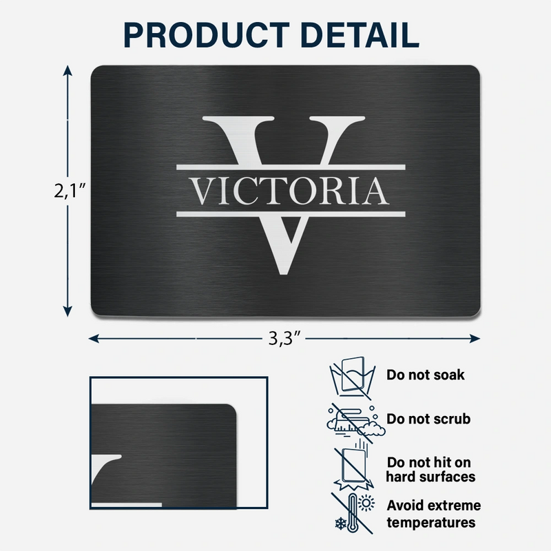 Gift For Father,Gift For Grandpa,Non-Eng,Monogram,Inspirational - Monogram Wherever Your Journey In Life May Take You - Personalized Aluminum Wallet Card