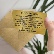 Gift For Father,Gift For Grandpa,Non-Eng,Monogram,Inspirational - Monogram Wherever Your Journey In Life May Take You - Personalized Aluminum Wallet Card