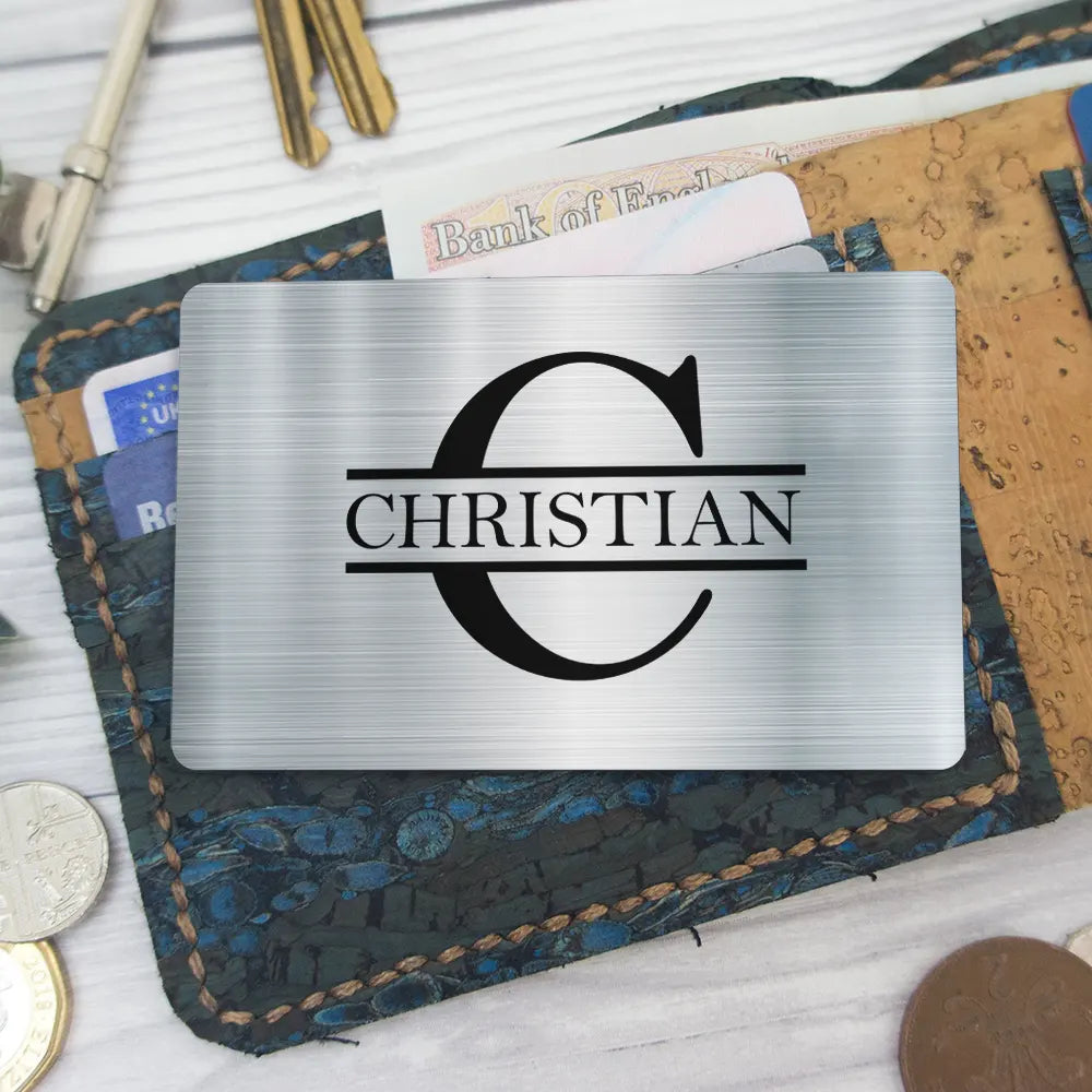 Gift For Father,Gift For Grandpa,Non-Eng,Monogram,Inspirational - Monogram Wherever Your Journey In Life May Take You - Personalized Aluminum Wallet Card