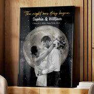 Gift For Couples,Gift For Boyfriend,Gift For Girlfriend,Gift For Wife,Gift For Husband,Love - Moon Phase Custom Photo The Night Our Story Began - Personalized Poster