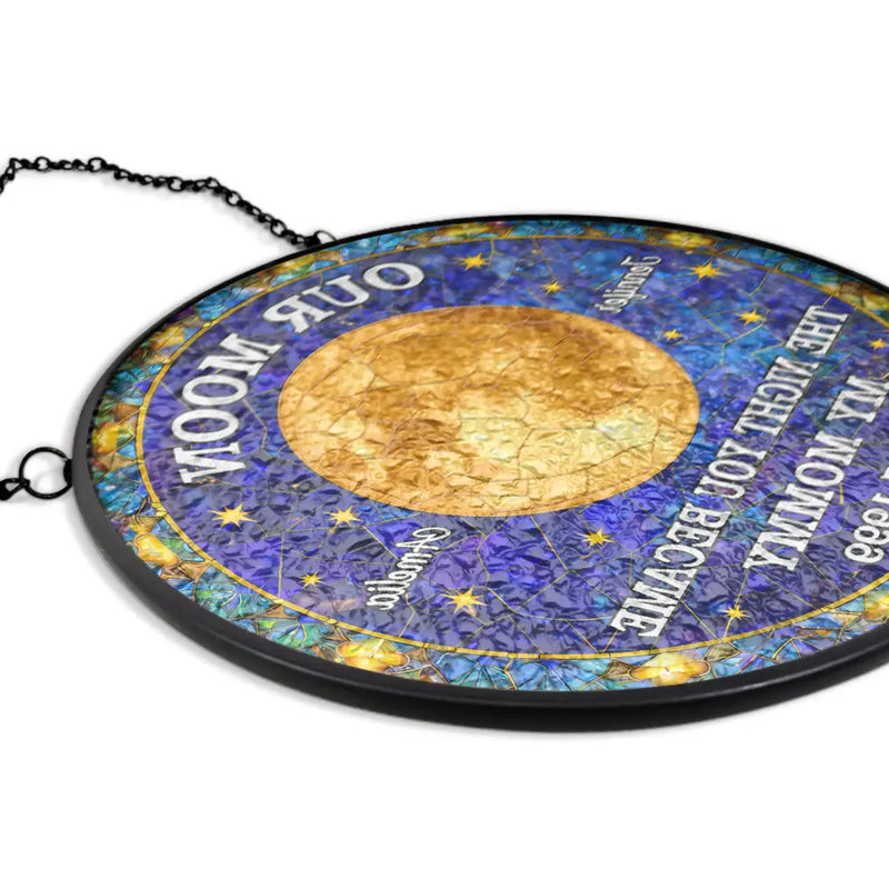 Gift For Couples,Gift For Husband,Gift For Wife,Gift For Boyfriend,Gift For Girlfriend,Parents,Gift For Mother,Gift For Father,Married ,Engaged,Love - Moon Phase The Beginning Of Our Forever - Personalized Stained Glass Window Hanging Suncatcher
