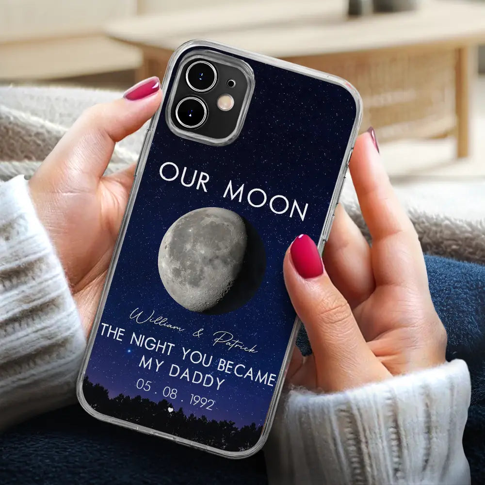 Gift For Couples,Gift For Husband,Gift For Wife,Gift For Boyfriend,Gift For Girlfriend,Parents,Gift For Mother,Gift For Father,Married ,Engaged,Love - Moon Phase The Beginning Of Our Forever - Personalized Clear Phone Case