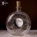Anniversary,Christmas,Romantic,Gift For Couples,Moon Phase - Moon Phase The Beginning Of Our Forever Couple - Personalized Round Flat Bottle Light