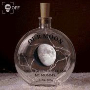 Anniversary,Christmas,Romantic,Gift For Couples,Moon Phase - Moon Phase The Beginning Of Our Forever Couple - Personalized Round Flat Bottle Light