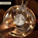 Anniversary,Christmas,Romantic,Gift For Couples,Moon Phase - Moon Phase The Beginning Of Our Forever Couple - Personalized Round Flat Bottle Light