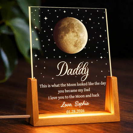 Moon Phase The Date You Became My Mom - Personalized Night Light