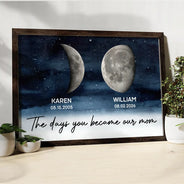 Love,Family,Parents,Gift For Grandparents,Gift For Mother,Gift For Father - Moon Phase The Day You Became Our Dad - Personalized Poster