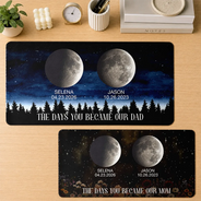 Gift For Father,Gift For Mother,Mom - Children,Dad - Children,Non-Eng,Moon Phase,Sentimental - Moon Phase The Days You Became Our Dad Mom - Personalized Leather Desk Mat