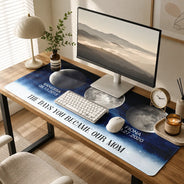 Gift For Father,Gift For Mother,Mom - Children,Dad - Children,Non-Eng,Moon Phase,Sentimental - Moon Phase The Days You Became Our Dad Mom - Personalized Leather Desk Mat