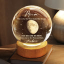 New Mom,Gift For Mother,Happy - Moon Phase The Moon The Day You Became My Mom - Personalized Crystal Globe Lamp