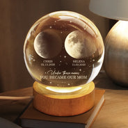 Gift For Father,Dad - Children,New Dad,New baby,Happy,Moon Phase,Adorable - Moon Phase Under This Moon You Became My Daddy - Personalized Crystal Globe Lamp